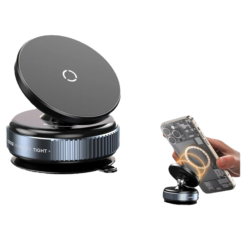 Magnetischer Vakuum-Autotelefonhalter mit 360°-Drehung und Saugnapf