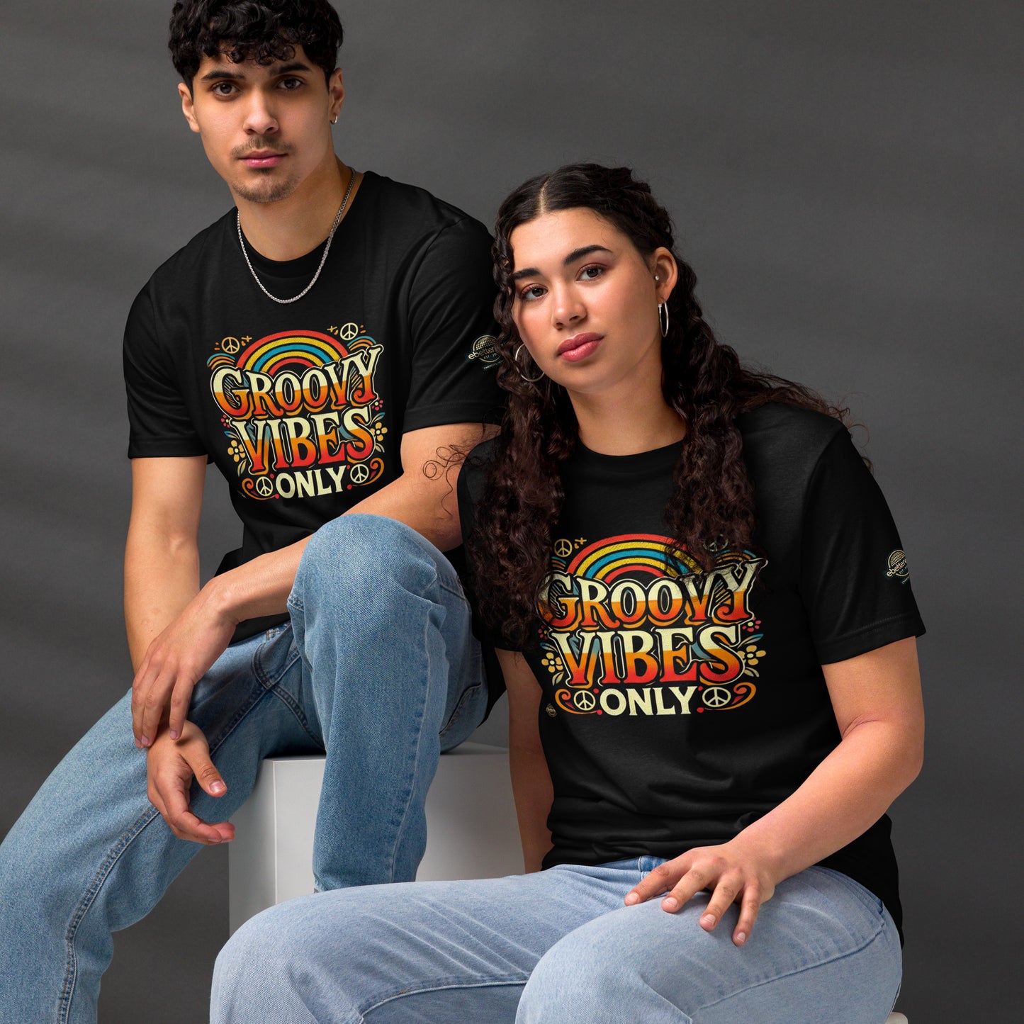 Öko-T-Shirt für Unisex Groovy Vibes Only