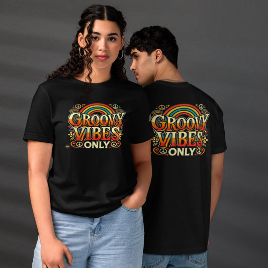 Öko-T-Shirt für Unisex Groovy Vibes Only