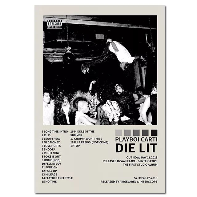 Leinwandbild mit Rapper-Albumcovern – Hip-Hop-Wanddekoration fürs Zimmer