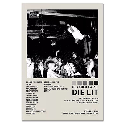 Leinwandbild mit Rapper-Albumcovern – Hip-Hop-Wanddekoration fürs Zimmer