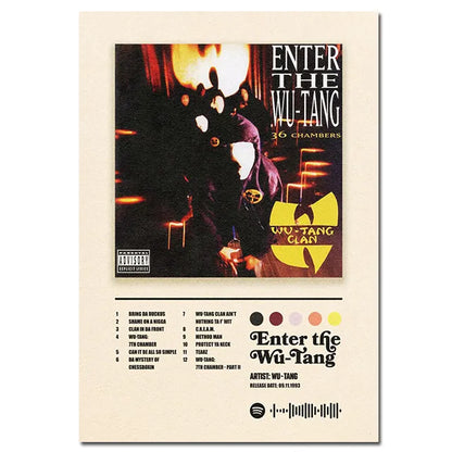 Leinwandbild mit Rapper-Albumcovern – Hip-Hop-Wanddekoration fürs Zimmer
