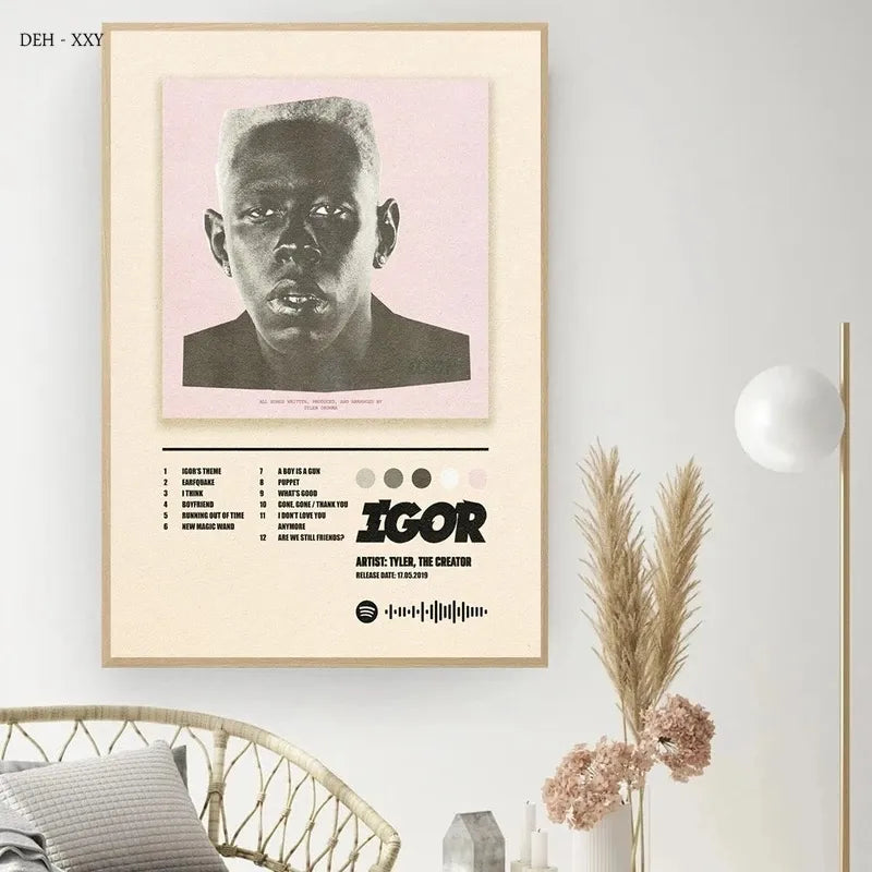 Leinwandbild mit Rapper-Albumcovern – Hip-Hop-Wanddekoration fürs Zimmer