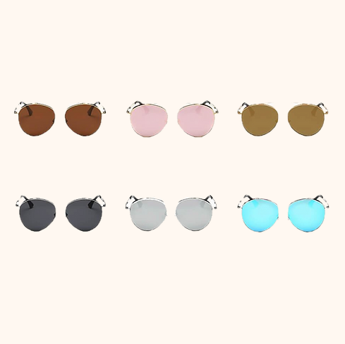 Bethel - Pilotensonnenbrille im Retro-Look mit verspiegelten Gläsern und Tropfenform