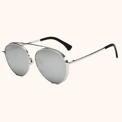 Bethel - Pilotensonnenbrille im Retro-Look mit verspiegelten Gläsern und Tropfenform