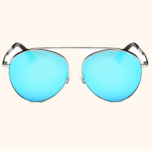 Bethel - Pilotensonnenbrille im Retro-Look mit verspiegelten Gläsern und Tropfenform