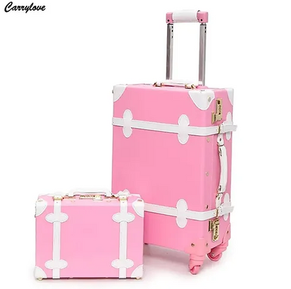 Carrylove 20''/22''/24''/26'' Retro-Leder-Trolley-Set für Damen