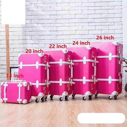 Carrylove 20''/22''/24''/26'' Retro-Leder-Trolley-Set für Damen