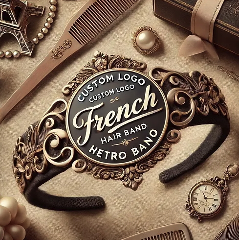 Französisches Retro-Haarband mit individuellem Logo
