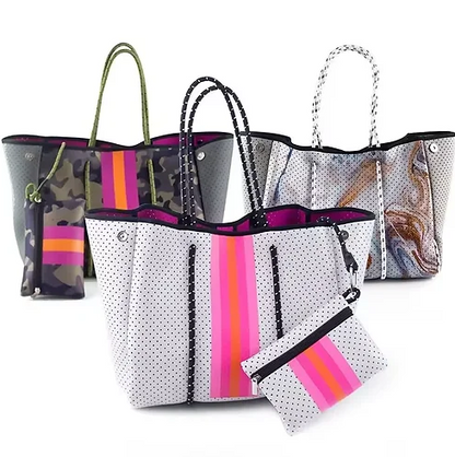 🔥 Meistverkaufte Strandtasche aus perforiertem Neopren – stilvolle und funktionelle Damenhandtasche