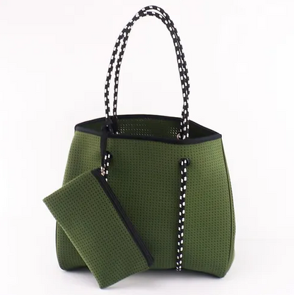 🔥 Meistverkaufte Strandtasche aus perforiertem Neopren – stilvolle und funktionelle Damenhandtasche