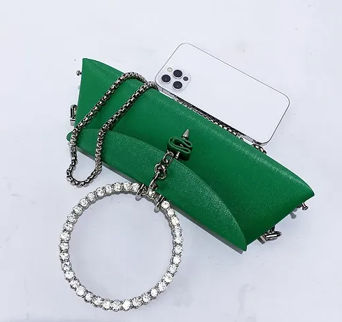 Luxuriöse Designer-Abendtaschen – PU-Ringgriff und Diamant-Imitationskette (2024)
