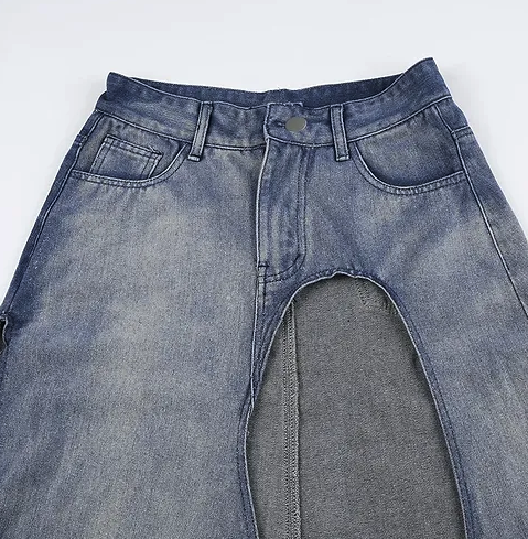 🔥 Streetwear-Maxi-Jeansrock mit hohem Schlitz – mühelos schick und ausgefallen