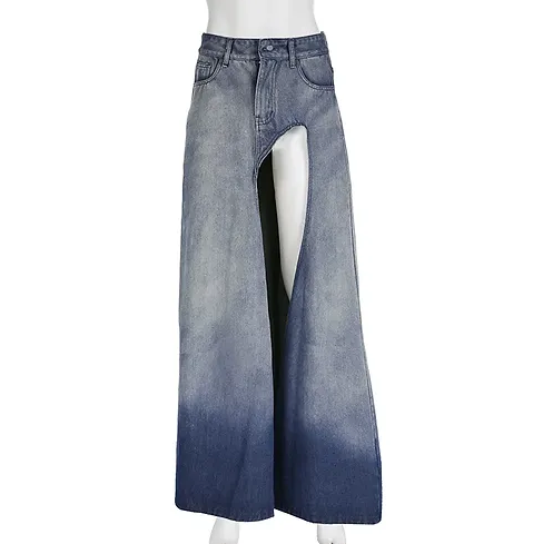 🔥 Streetwear-Maxi-Jeansrock mit hohem Schlitz – mühelos schick und ausgefallen