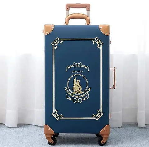 Damen-Gepäckset mit Retro-Stickerei, Trolley und Handtasche
