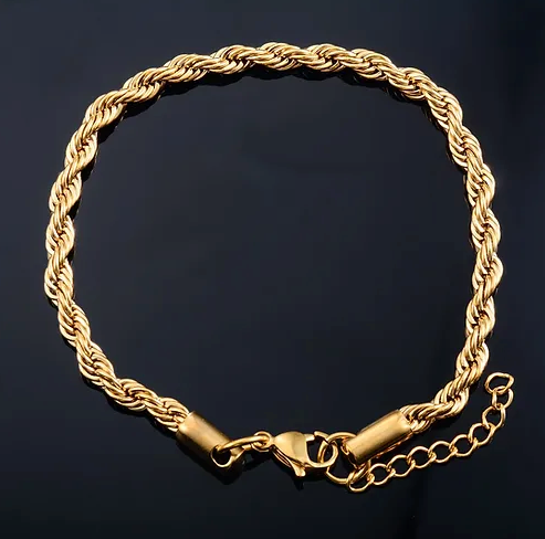 Armband/Fußkette aus Edelstahl mit Seilkette – Gold/Silber für Männer und Frauen