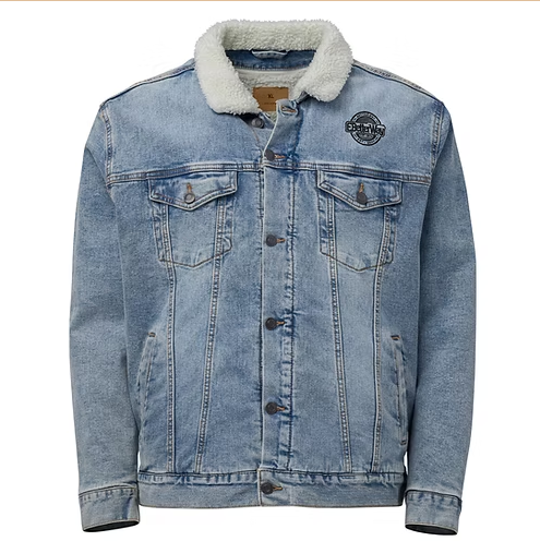 Unisex-Jeansjacke mit Sherpa-Muster