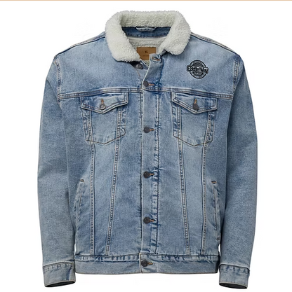Unisex-Jeansjacke mit Sherpa-Muster
