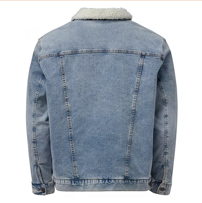 Unisex-Jeansjacke mit Sherpa-Muster