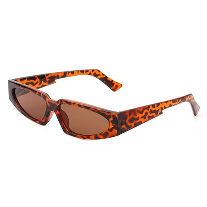 Quetzalx - Rechteckige, schmale Retro-Sonnenbrille im Vintage-Stil
