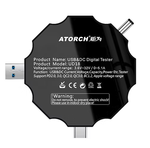 UD18 USB Tester 3.0 DC Digital Car Voltmeter