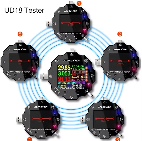 UD18 USB Tester 3.0 DC Digital Car Voltmeter
