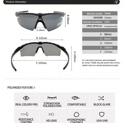 Polarisierte Sport-Sonnenbrille von Tryway – UV400-Schutz für Outdoor-Aktivitäten 🕶️☀️