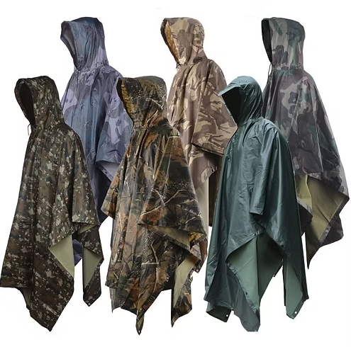 Regenponcho Wasserdicht Camouflage Regenmantel Outdoor