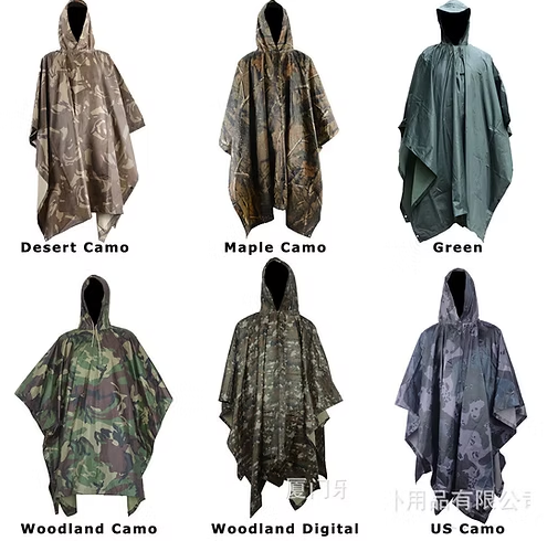Regenponcho Wasserdicht Camouflage Regenmantel Outdoor