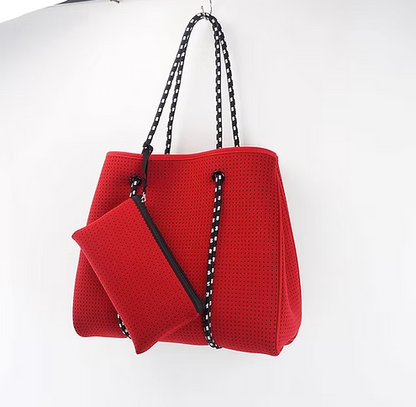 🔥 Meistverkaufte Strandtasche aus perforiertem Neopren – stilvolle und funktionelle Damenhandtasche
